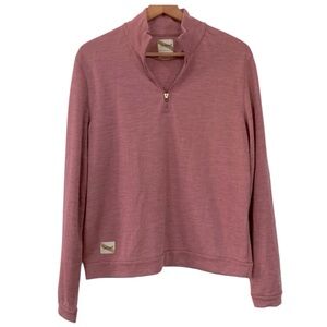 Tracksmith Women’s Downeaster Quarter Zip Running Top, “Beet”, Large